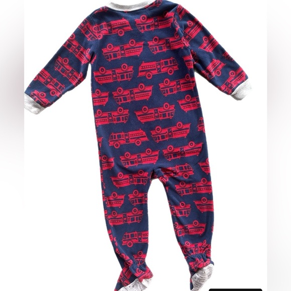 Carter’s 3T Boys Fleece Firetruck Footed  Onesie Pajamas - Picture 4 of 5